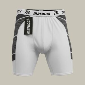 Marucci Mens Baseball Softball Compression Slider Shorts White Grey XL New